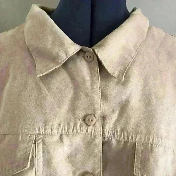 VTG FASHION BUG light brown fabric suede camel light brown vest 30-32 - Picture 2 of 4